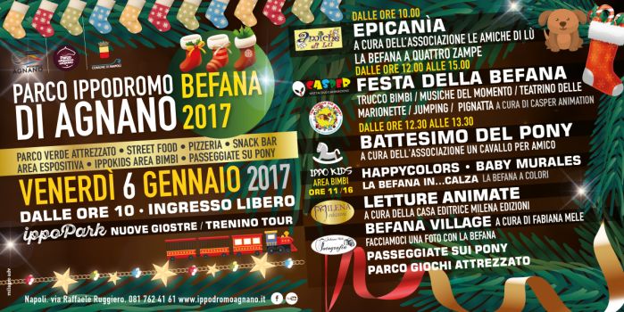 Venerdì 6 gennaio all'Ippodromo di Agnano, festa dell'epifania, giochi, letture, pony e food