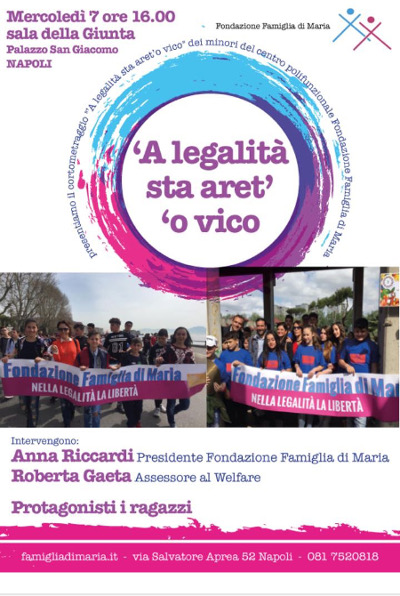 Presentazione cortometraggio "A legalità sta aret' 'o vic"