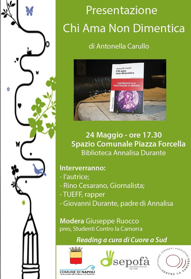 Presentazione del libro "Chi ama non dimentica"