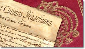 detail of a letter to the city corps and cover with the Kingdom of two Sicilies's coat of arms.