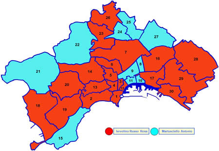 Primo candidato sindaco nei quartieri di Napoli - Ballottaggio