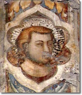 Decorative head placed on the right side of the Palatine Chapel choir