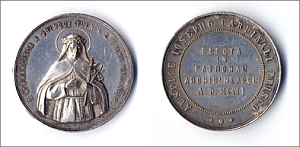 medal coined for the patronal of saint Maria Francesca of the Five Sores, year 1901