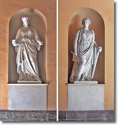 allegorical statues representing women