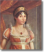 detail of a painting portraying Giulia Clary Bonaparte