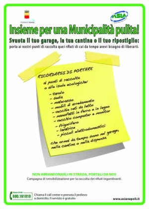 post-it con elenco di materiale vario