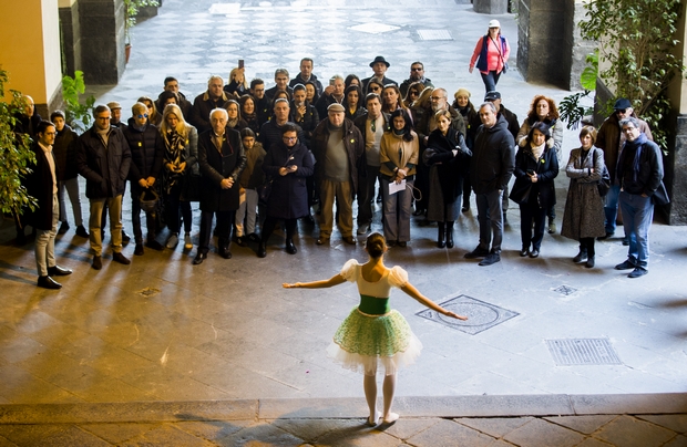 Un momento della visita guidata teatralizzata