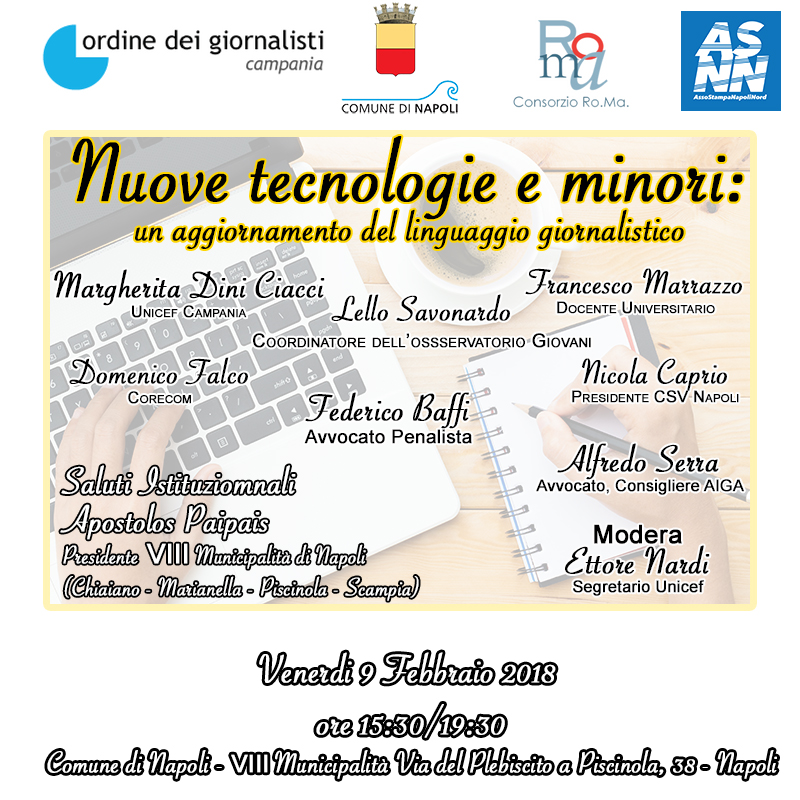 Municipalità 8 -  Nuove tecnologie e minori: un aggiornamento del linguaggio giornalistico
