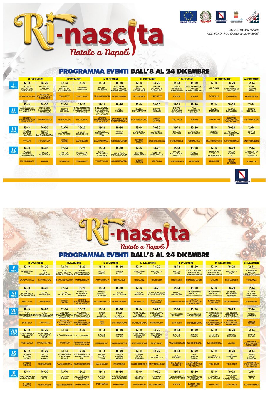 Al via il progetto natalizio “Ri-nascita”: un evento in ogni Municipalità