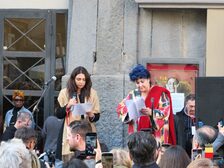 Una foto della manifestazione in piazza