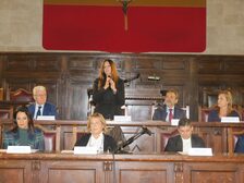 Un momento della presentazione nella Sala dei Baroni