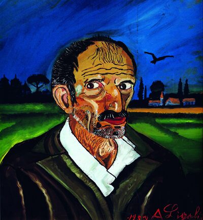 Autoritratto, 1957, olio su tavola di faesite, 70 x 65 cm