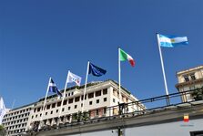 Una foto della inaugurazione della gara velica