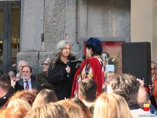 Una foto della manifestazione in piazza
