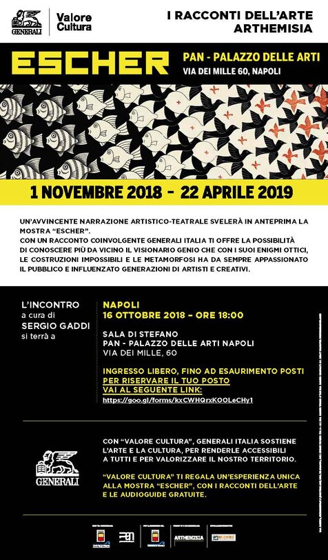 locandina dell'incontro "I Racconti dell'arte: Escher"