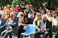 Una foto delle celebrazioni in ricordo del giudice Falcone a piazza Municipio