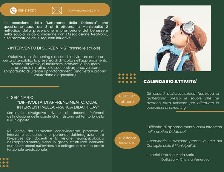 Locandina dell'iniziativa  “Settimana della Dislessia”