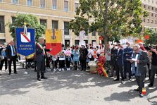 Una foto delle celebrazioni in ricordo del giudice Falcone a piazza Municipio