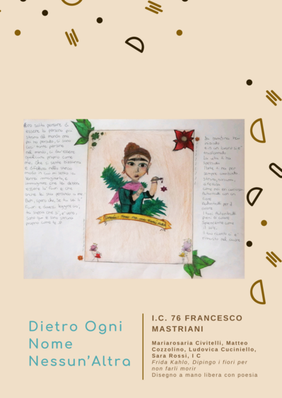 Mariarosaria Civitelli, Matteo Cozzolino, Ludovica Cuciniello, Sara Rossi, I C Frida Kahlo, Dipingo i fiori per non farli morir Disegno a mano libera con poesia