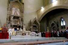Un momento della celebrazione al Duomo e della processione