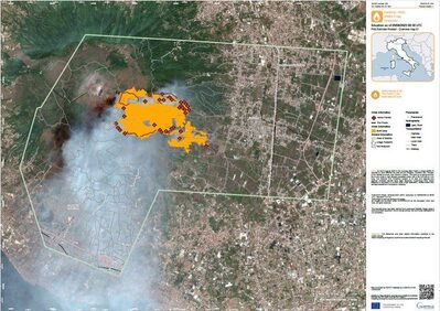 immagine della mappa del vesuvio realizzata grazie a copernicus
