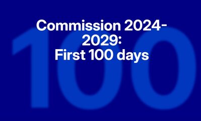 Immagine con la scritta Commission 2024-2029: first 100 days