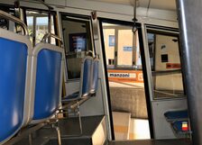 Una foto della cerimonia di riapertura della funicolare