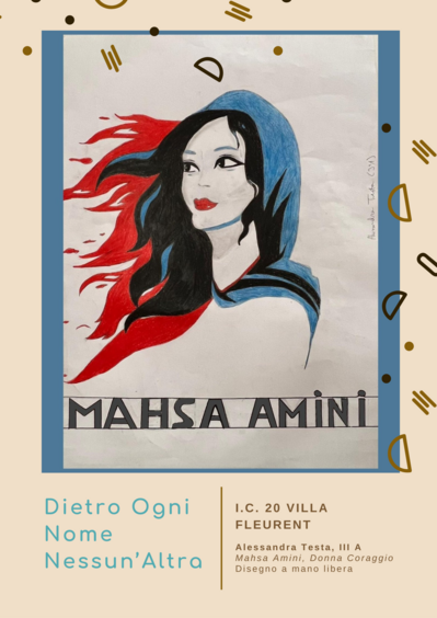 Alessandra Testa, III A Mahsa Amini, Donna Coraggio - Disegno a mano libera